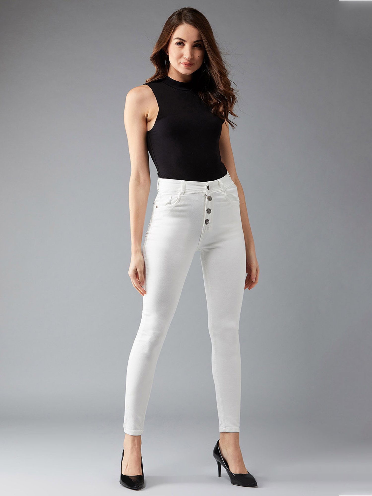 DOLCE CRUDO White Skinny Fit Jeans
