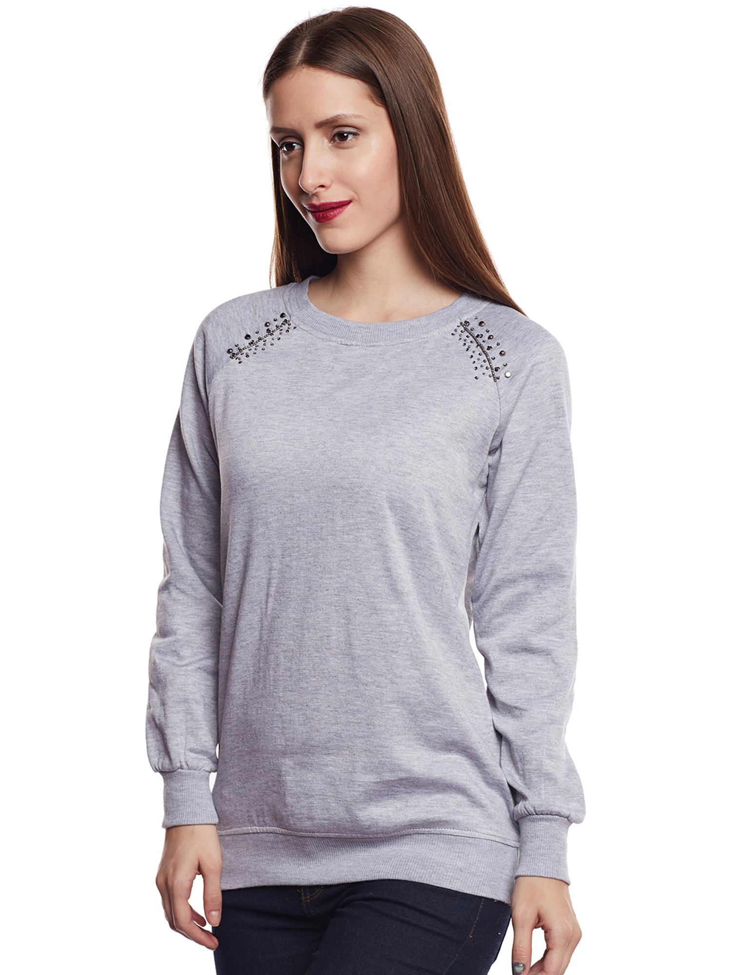Belle Fille Grey Embellished Sweatshirt