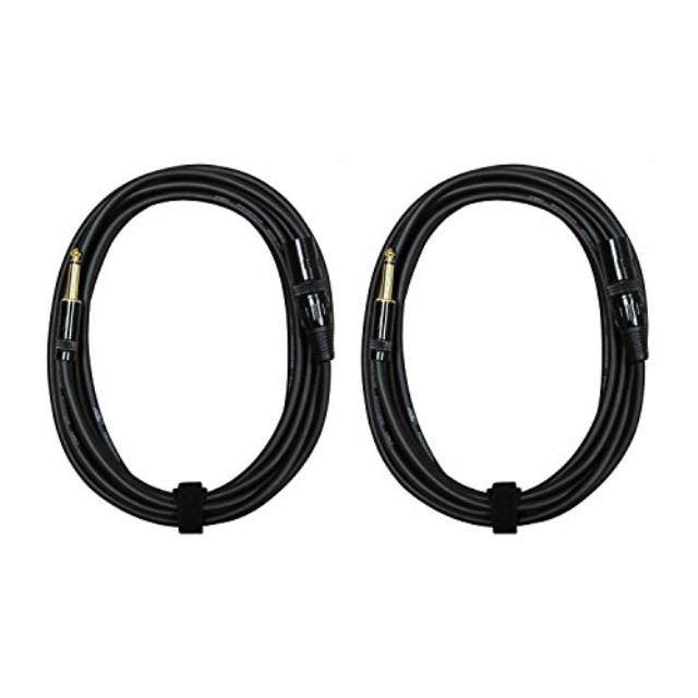 audio 2000s e05150p2 1/4" ts to xlr male 50 feet audio cable 2 pack