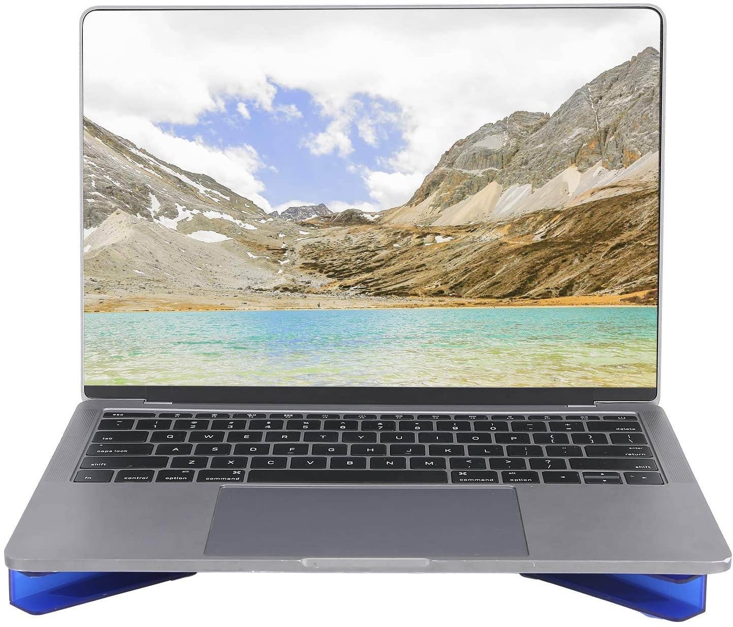 RGB Laptop Cooling Pad with 6 Quiet LED Fans 5 Heights Adjustable and Phone Stand, Dual USB Ports Gaming Laptop Cooler for 11"-18" Gaming Laptops (Blue)