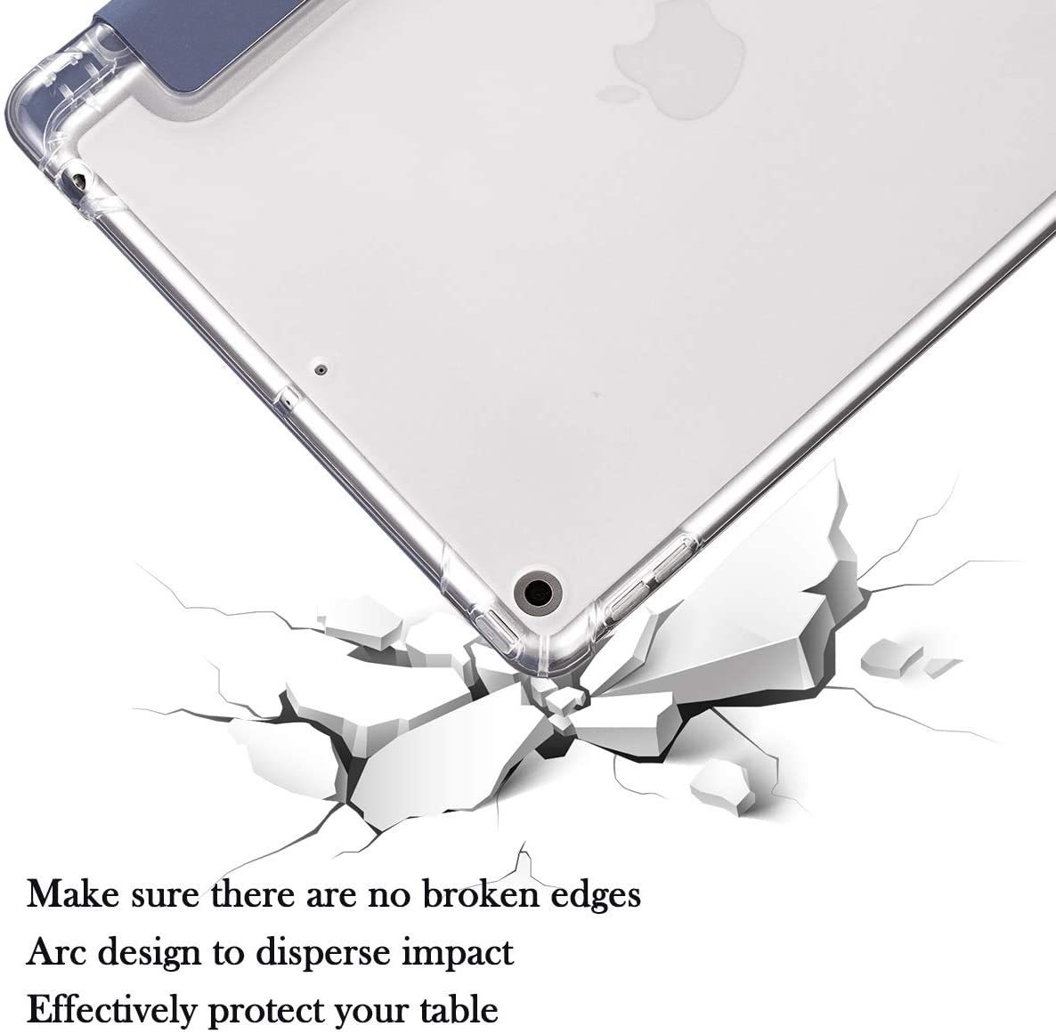 Mazepoly Compatible for Apple iPad 10.2 inch 8th/7th Generation 2020/2019 Case with Apple Pencil Holder, Slim Soft Silicone Smart Trifold Stand Protective Cover Case (Dark Green)