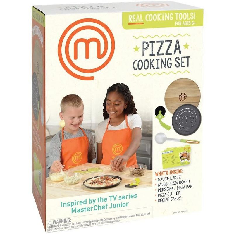 Jazwares MasterChef Junior Pizza Cooking Set - Kit Includes Real Cookware for Kids and Recipes, 5pc