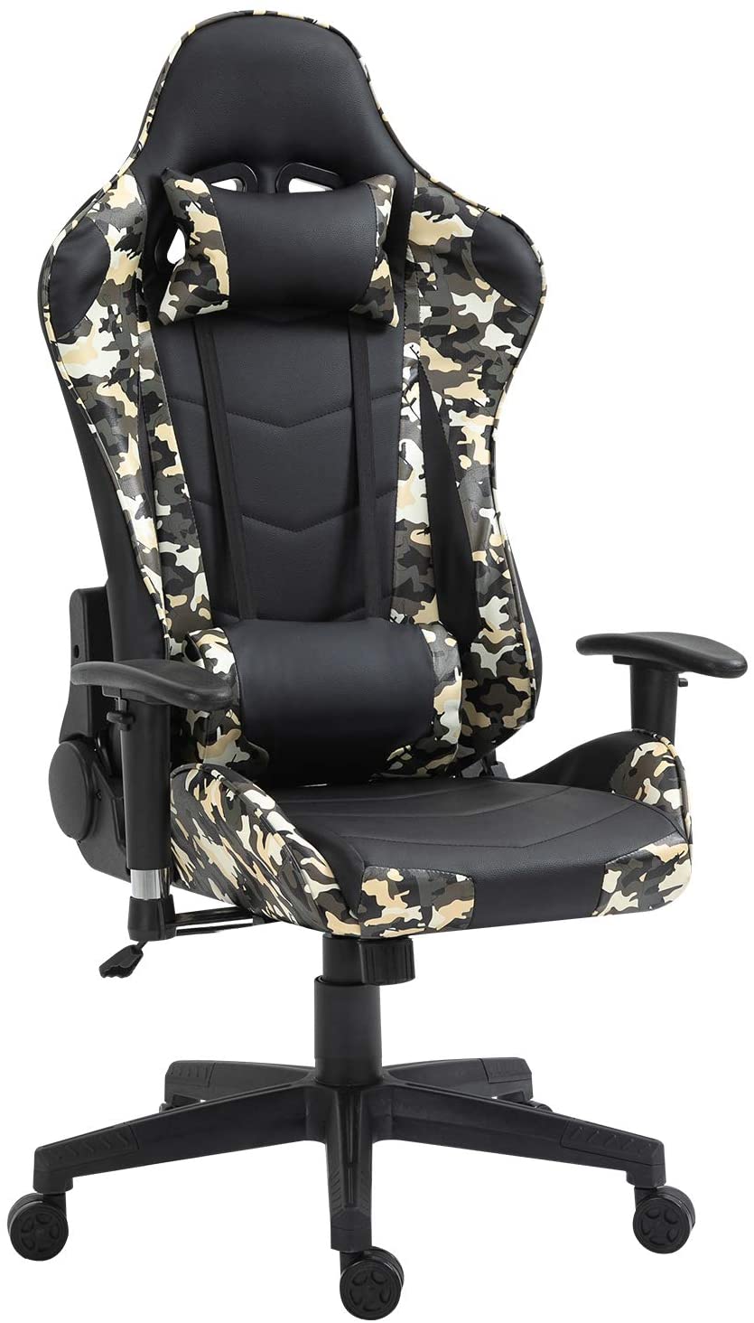 Ergonomic Gaming Chair Racing Computer Chair PU Leather Chair Adjusted Reclining Office Desk Chair with Headrest and Lumbar Support