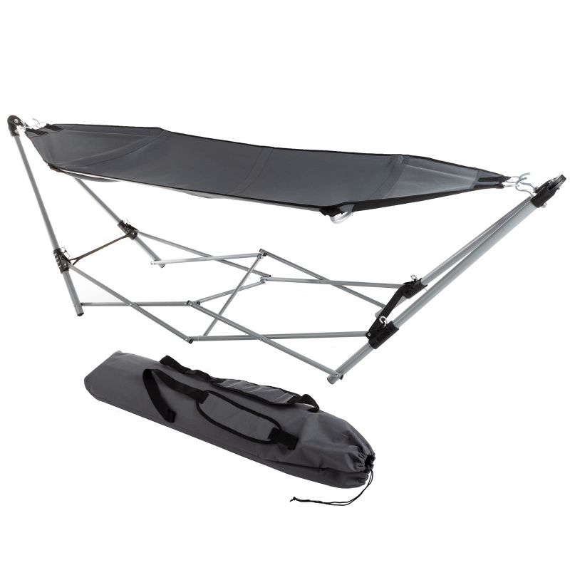 Hastings Home Portable Hammock with Stand, Gray