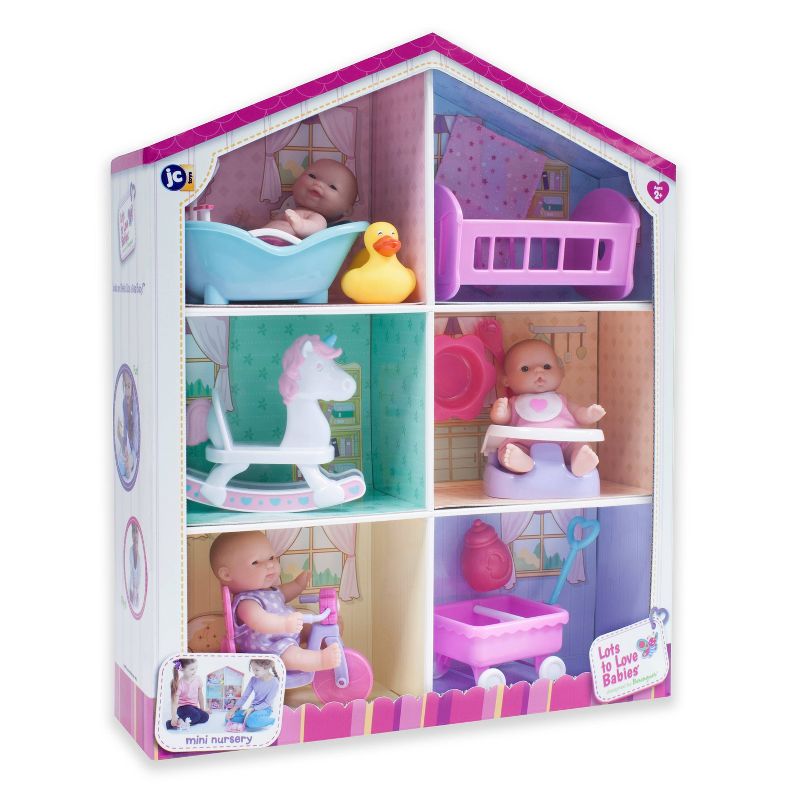 JC Toys Lots to Love Babies 5" Mini Doll House with Dolls and Accessories