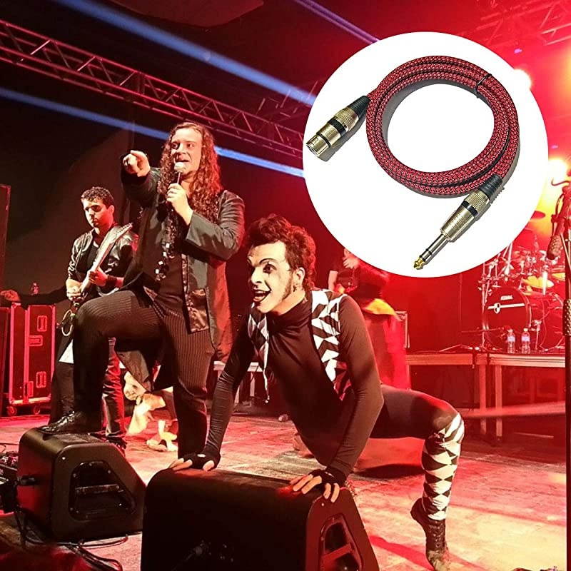 XLR Female to 1/4" TRS Cable 3ft,  Nylon Braided Microphone Cable Balanced 6.35mm (1/4 Inch) TRS to XLR Cable Heavy Duty Mic Cable