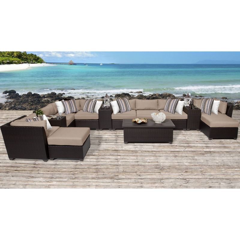 3pc Outdoor Wicker Conversation Set with Sofa Chairs & Table - Crestlive Products