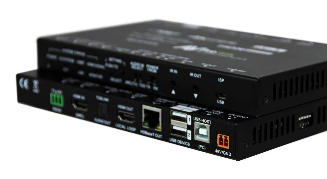 AVPro Edge AC-EX40-444-PLUS-KIT 4K60 HDR Ultra Slim HDMI/HDBaseT Extender (Transmitter/Receiver) Kit with Bi-Directional USB/KVM