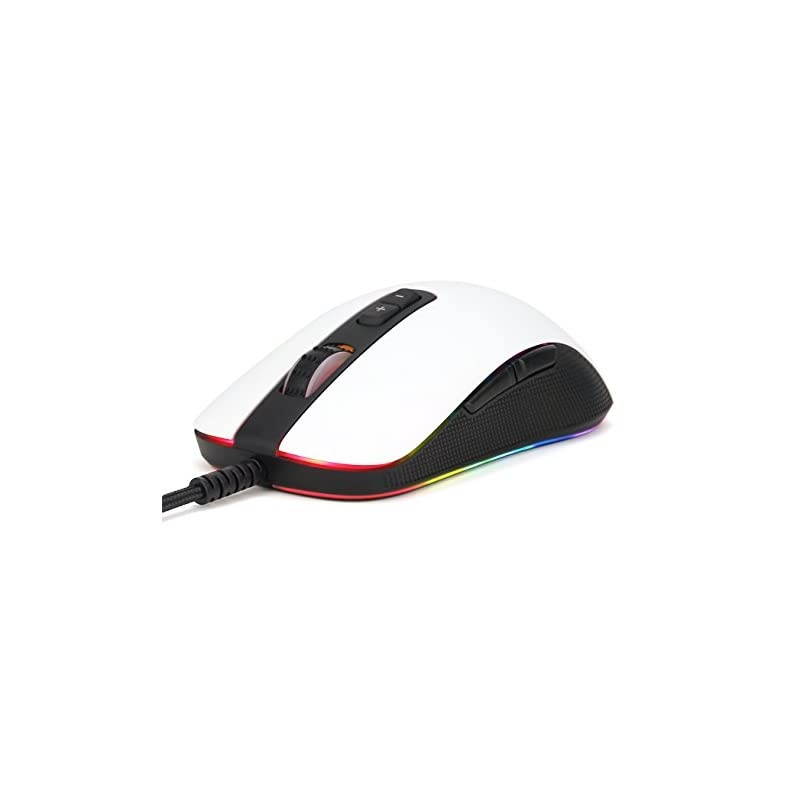 FPS Gaming Mouse - Altier Pro White Edition - 3360 Optical Sensor - Wired RGB - 24,000 DPI - Perfect Lift Off Distance Tracking Response