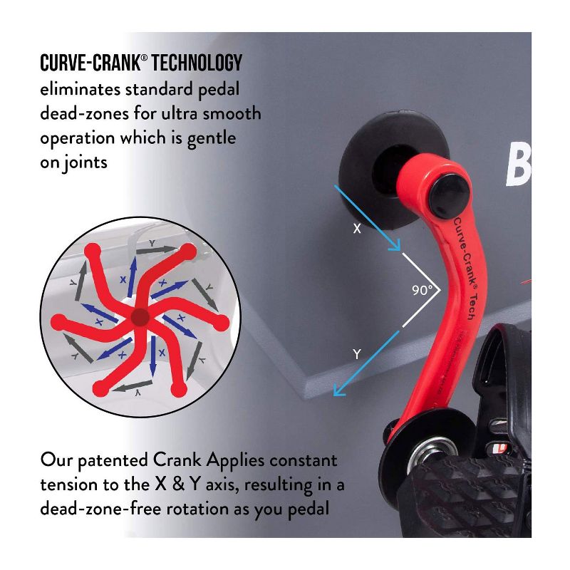 Body Flex Sports Body Rider BRF980 Indoor Upright Air Resistance Stationary Bike with Curve Crank Technology, Dual-Action Handlebars, and Back Support