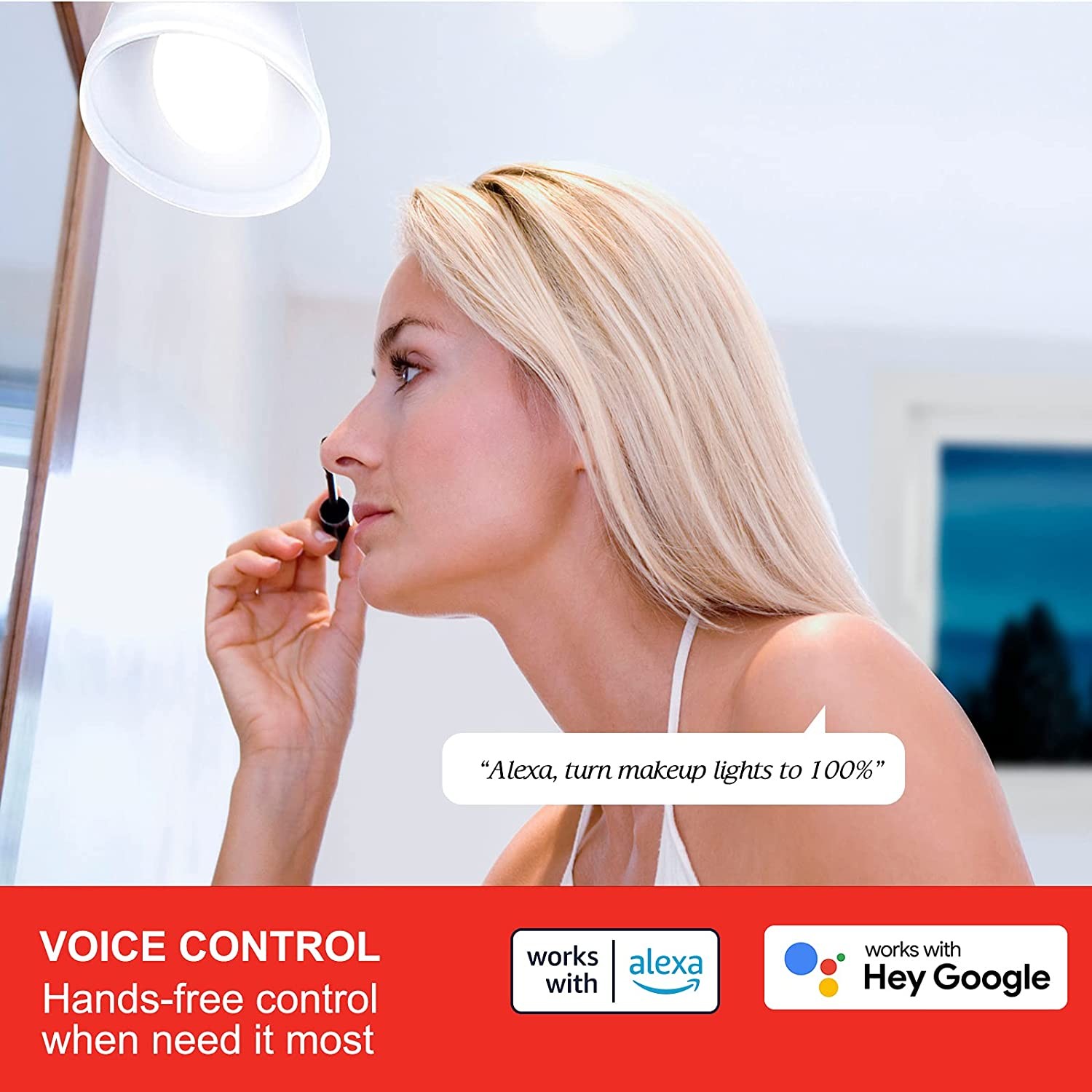 Smart Light Bulbs, Alexa Light Bulb, Smart Bulbs that Work with Alexa & Google Assistant, WiFi Light Bulbs A19 Daylight (5000K) No Hub Required, 800LM 60W Equivalent High CRI>90, 2 Pack