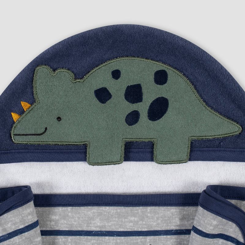 Gerber Baby Boys' Dino Hooded Bath Wrap - Blue