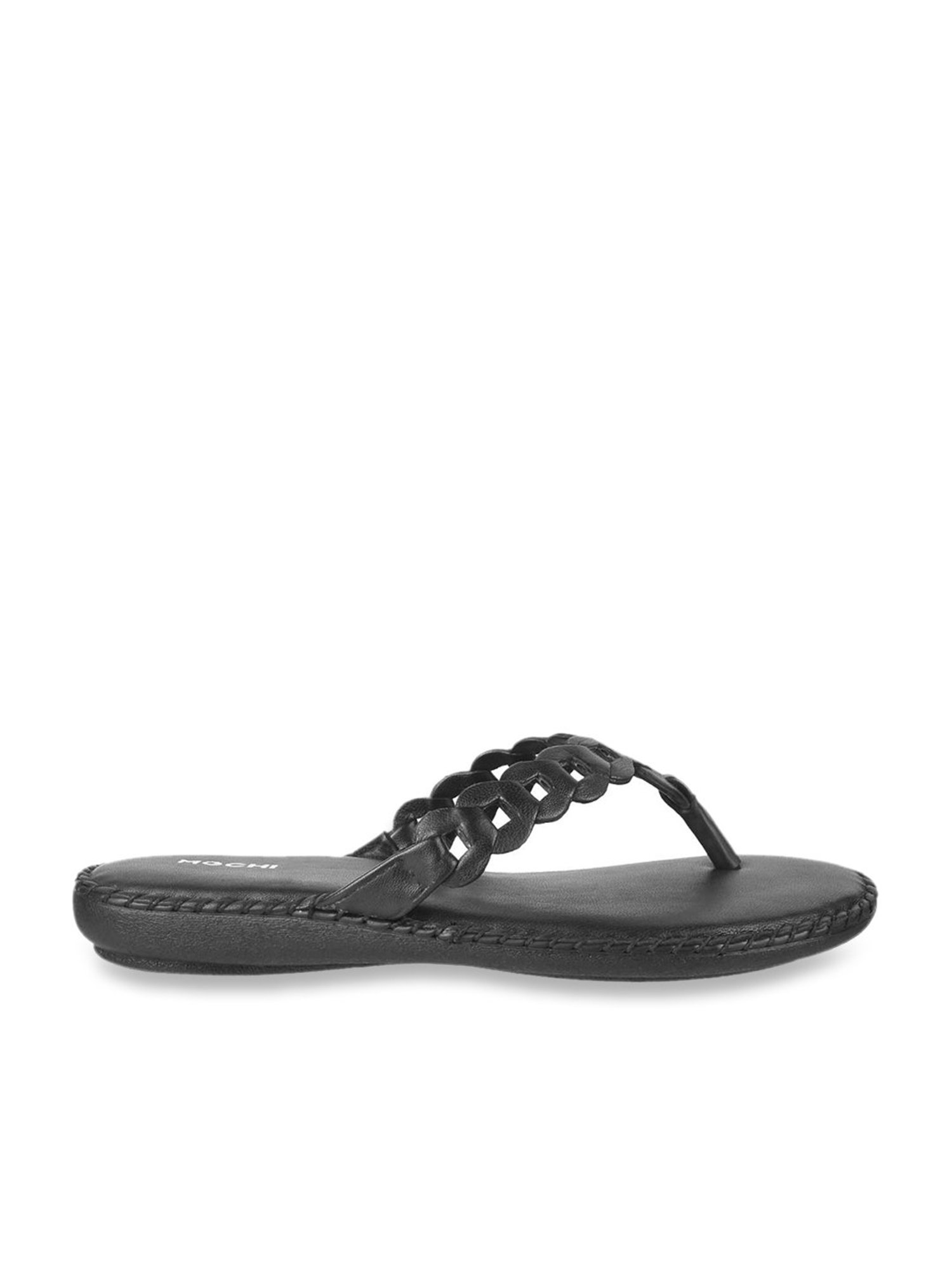 Mochi Women's Black Thong Sandals