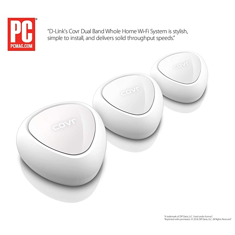 COVR Whole Home Mesh WiFi System Dual Band AC1200 3Pack Router Replacement for Wireless Internet Network Gigabit Ethernet Up to 5000 sq ft COVRC1203US White