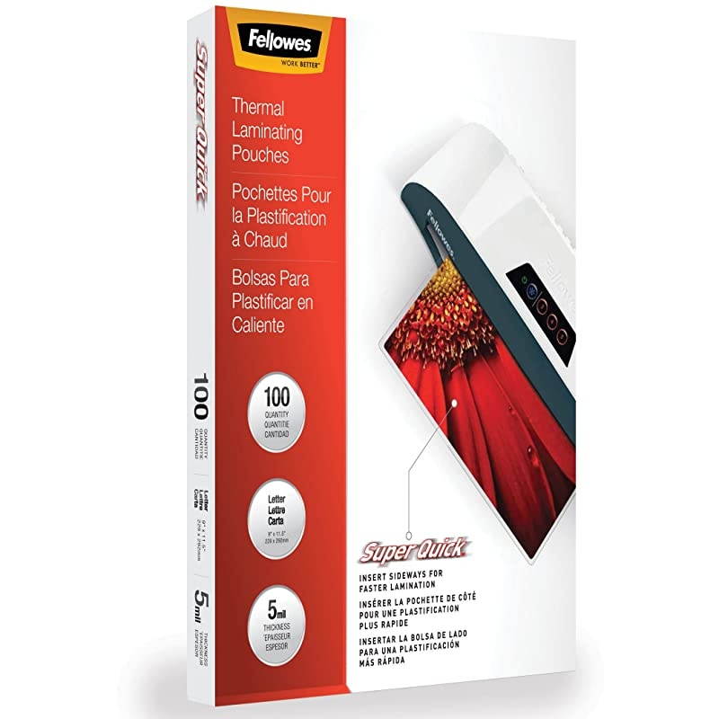 Laminating Pouches Thermal SuperQuick 115quotH x 9quotW Size 5 Mil 100 Pack 5223001