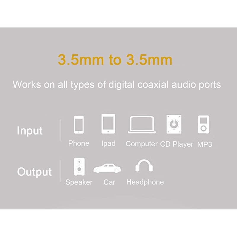 Aux Cable for CarHiFi Sound35 mm to 35 mm Aux CordStereo Audio CableAudio Jack CableHeadphone Cable for Home StereoiPhoneiPodIPadEcho DotSony More32Feet