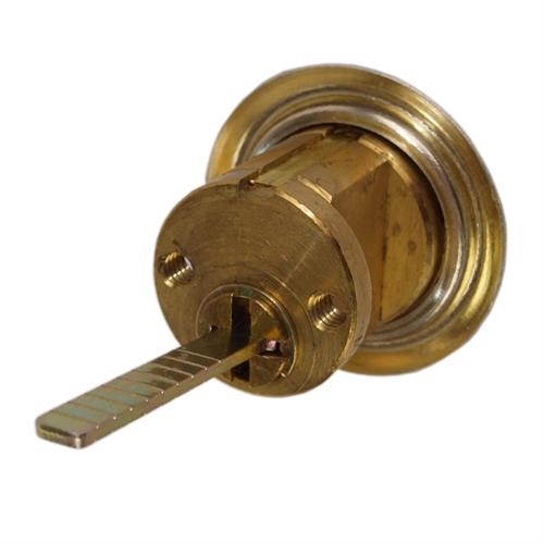 Ilco 7015SX-03 Polished Brass US3 Solid Brass Replacement Rim Cylinder Lock For Doors 1-3/8" - 2-1/4" Thick With Schlage SC1 Keyway
