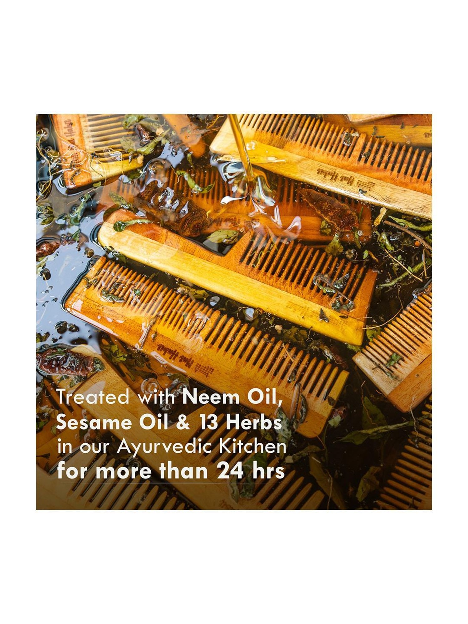 Nat Habit Fine & Dual Tooth Oil Treated Kacchi Neem Comb Combo