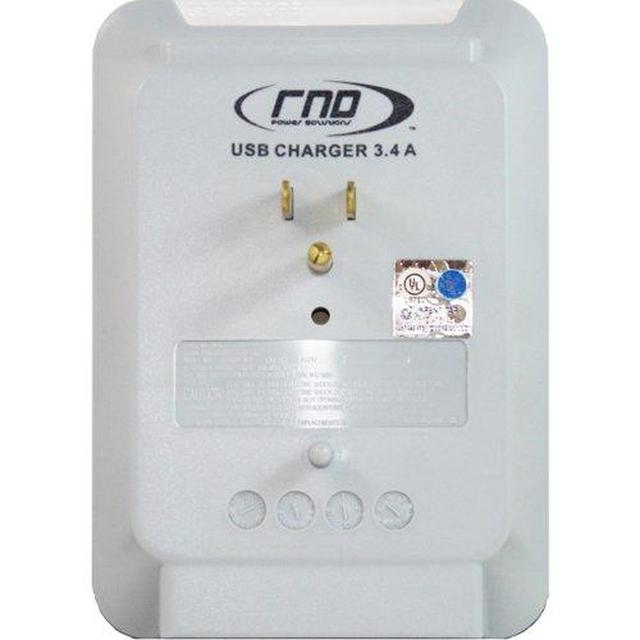 RND Wall Power Station Includes 3 AC Plugs and 2 USB Ports (3.4A Total) with Surge Protection for iPhone iPad Samsung Galaxy LG HTC Moto and All USB Compatible Devices (2-Pack)