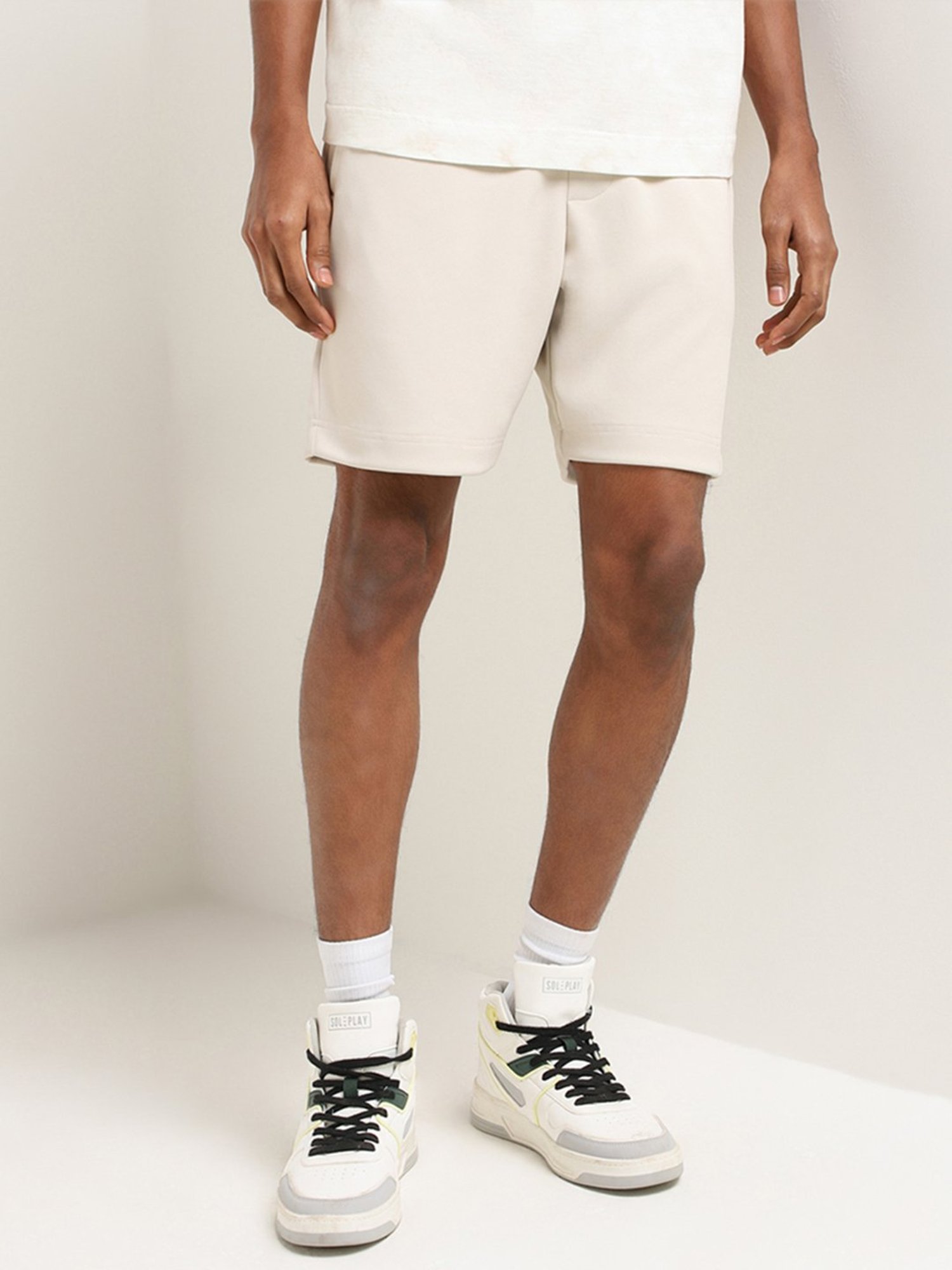 Studiofit by Westside Beige Relaxed Fit Shorts
