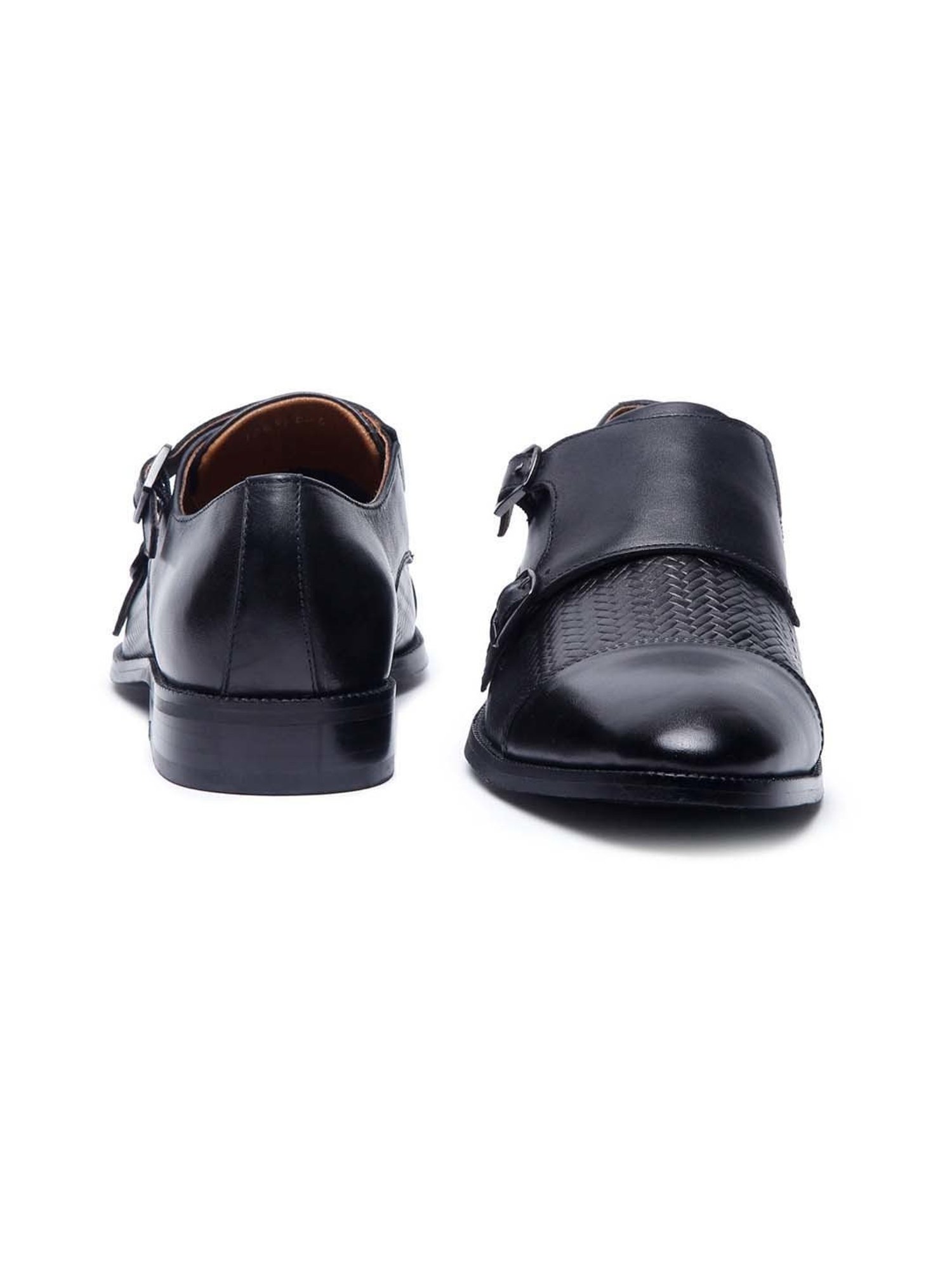 Louis Stitch Men's Obsidian Black Monk Shoes