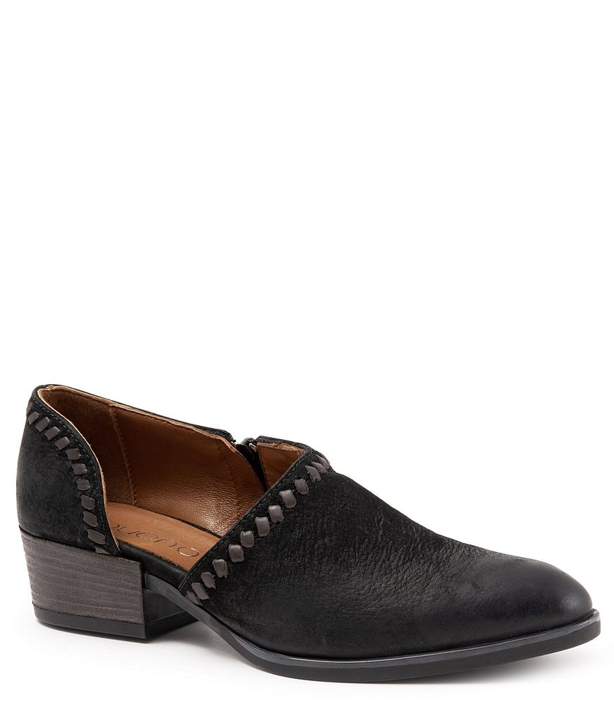 Bueno Lauren Asymmetric Leather Block Heel Slip-On Shooties