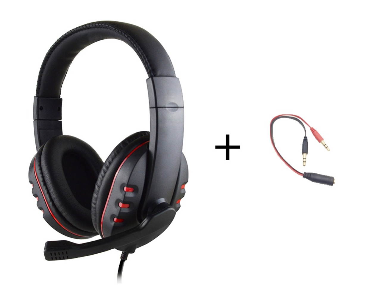 Gaming Headset, HI-FI Audio Quality Wired Crystal Clarity Sound Professional Headphones with Microphone for Mac Laptops Tablet Phone, 3.5 MM