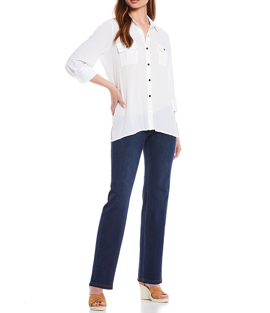 Slim Factor by Investments Classic Waist Denim Slim Straight Leg Jeans