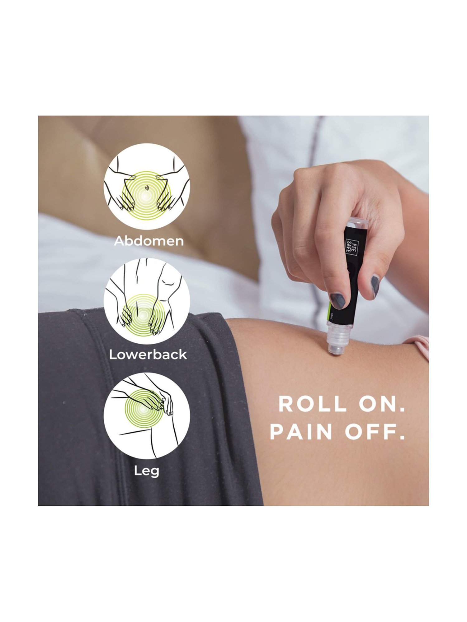 Pee Safe Feminine Cramp Relief Roll On for Period Pain - 10 ml