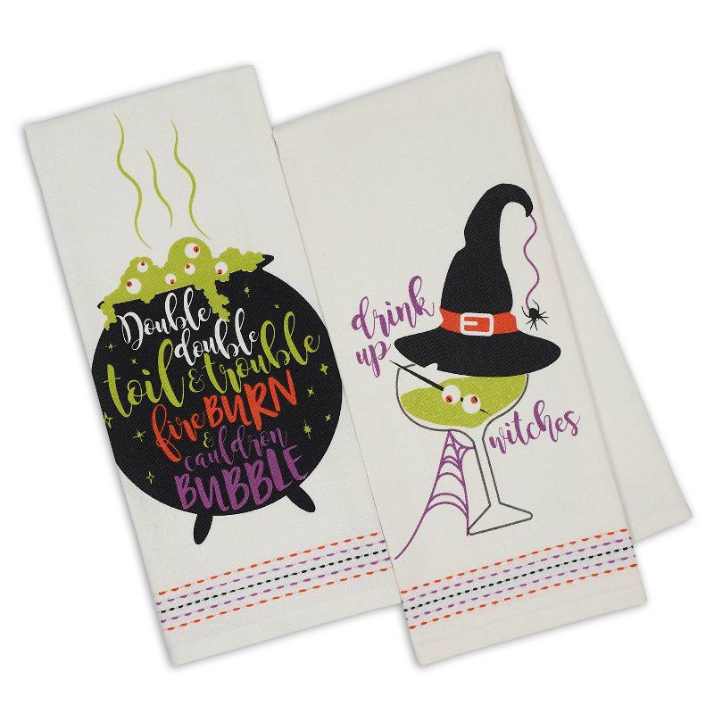 2pk Kitchen Towels Witchy Brew Printed - Design Imports