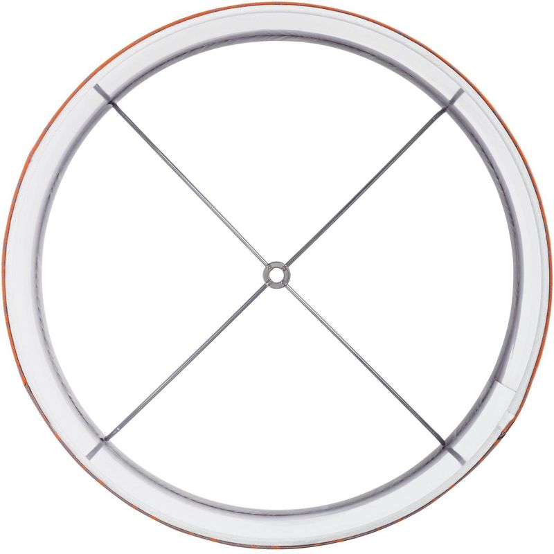 Springcrest Orange and Taupe Medium Drum Lamp Shade 15" Top x 15" Bottom x 11" High (Spider) Replacement with Harp and Finial