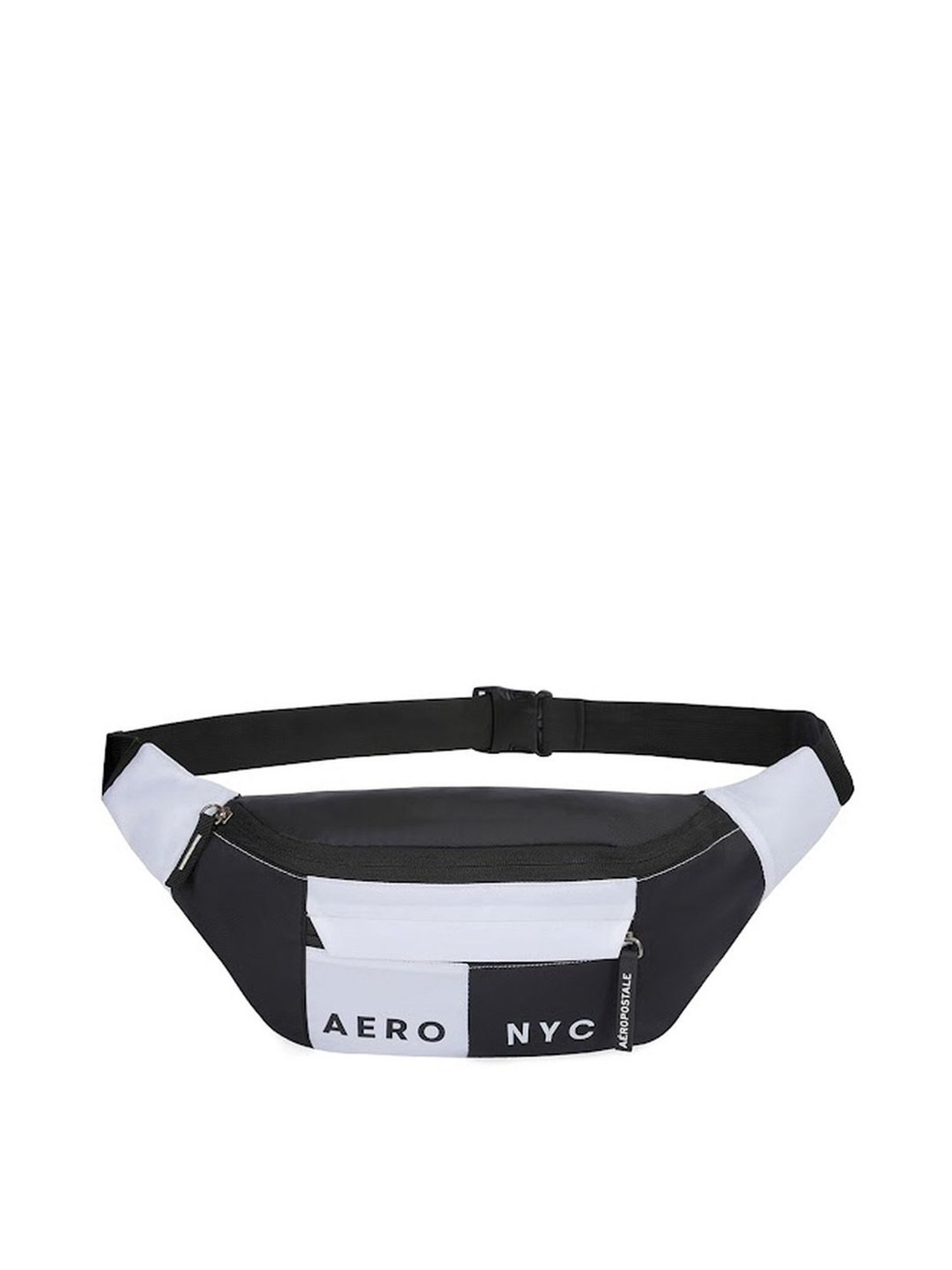 Aeropostale Carlin Light Blue & Black Polyester Color Block Waist Pouch