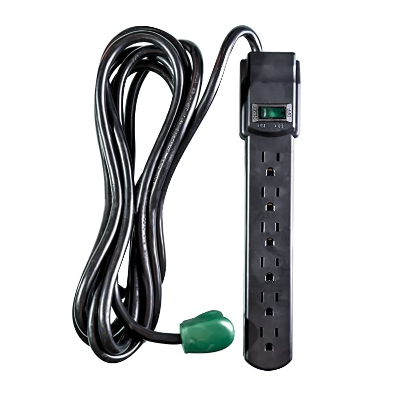Green Power GG-16106MSBK 6 Outlet Surge Protector, Black