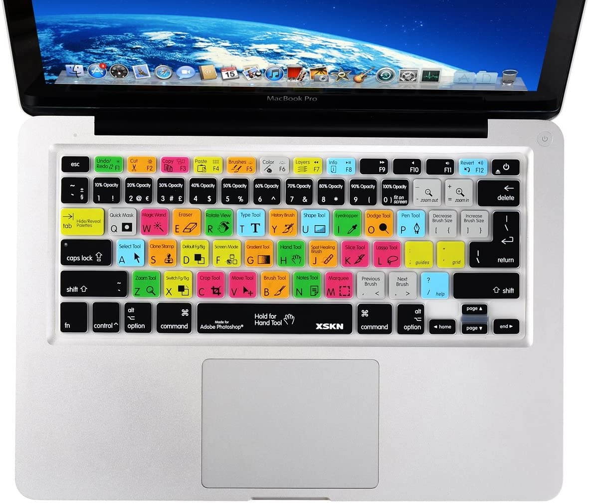 XSKN for Adobe InDesign Shortcut Keyboard Cover Functional Hotkey Design Hot Keys Silicone Rubber Skin for MacBook Pro 13" 15" 17" (with or w/Out Retina Display) iMac and MacBook Air 13", US EU Both