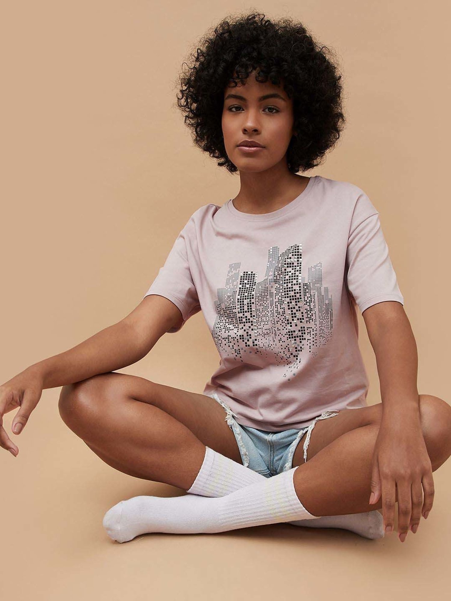 Fame Forever by Lifestyle Pink Cotton Printed T-Shirt