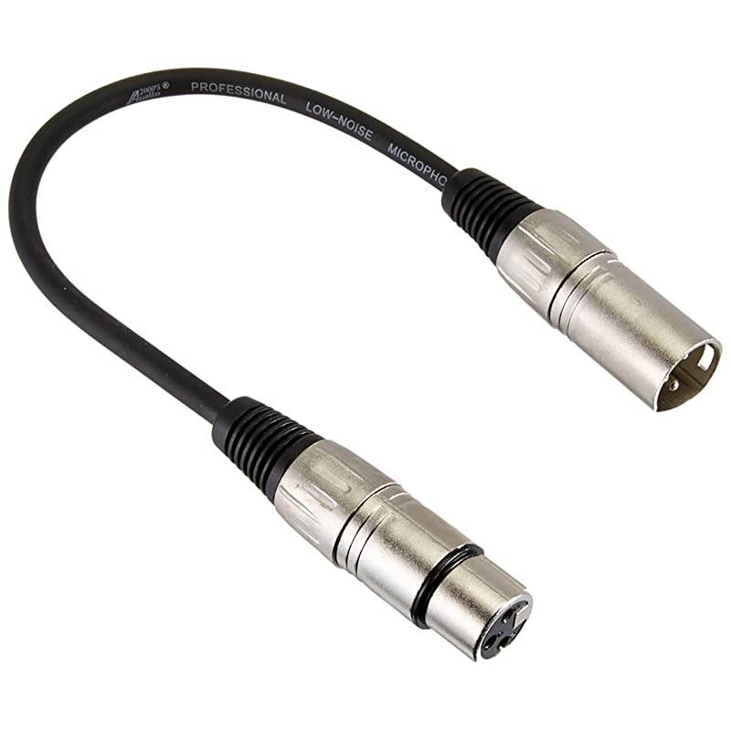 ADC203MX2 1 ft XLF Female to XLR Male Microphone Cable 2Pack