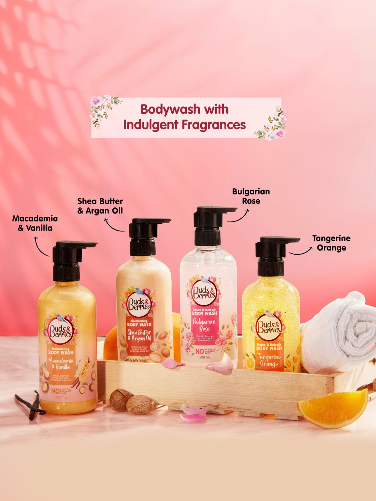 Buds & Berries Macadamia & Vanilla Moisturising Body Wash - 300 ml