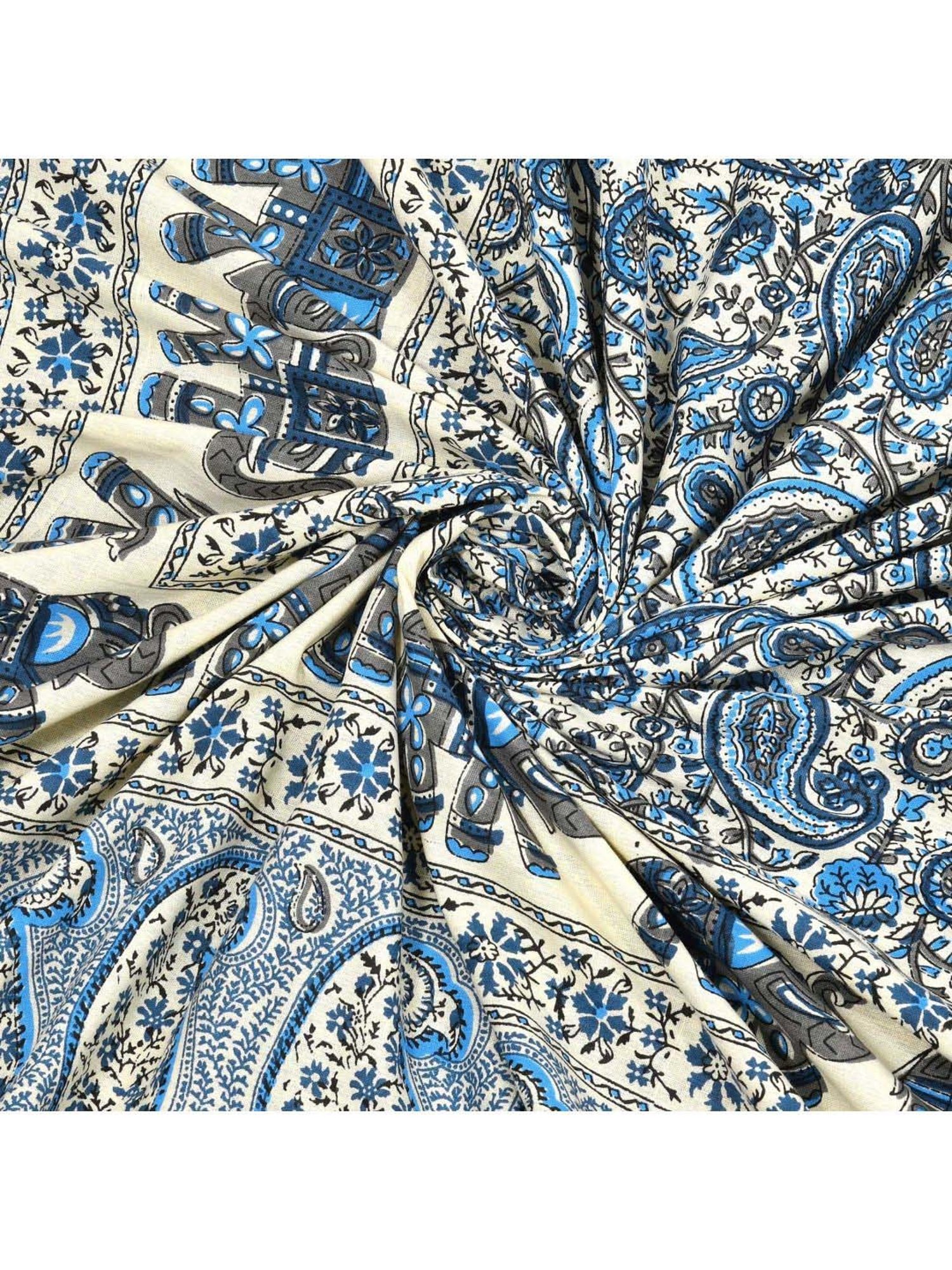 JaipurFabric Blue Cotton 180 TC Double Bedsheet with 2 Pillow Covers