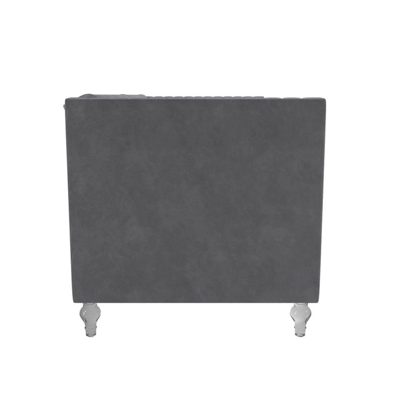 Arabelle Futon with Acrylic Leg Light Gray Velvet - CosmoLiving by Cosmopolitan