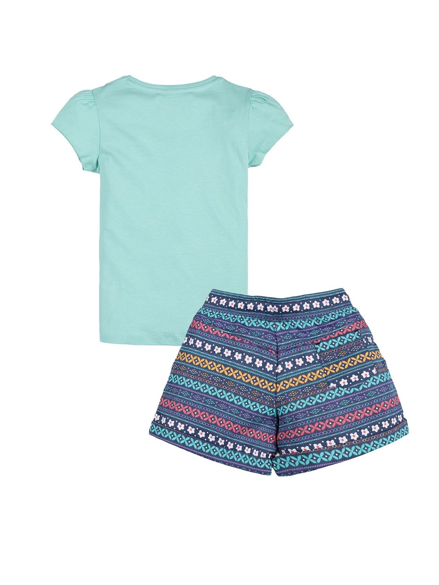 Plum Tree Kids Green & Navy Printed Top with Shorts