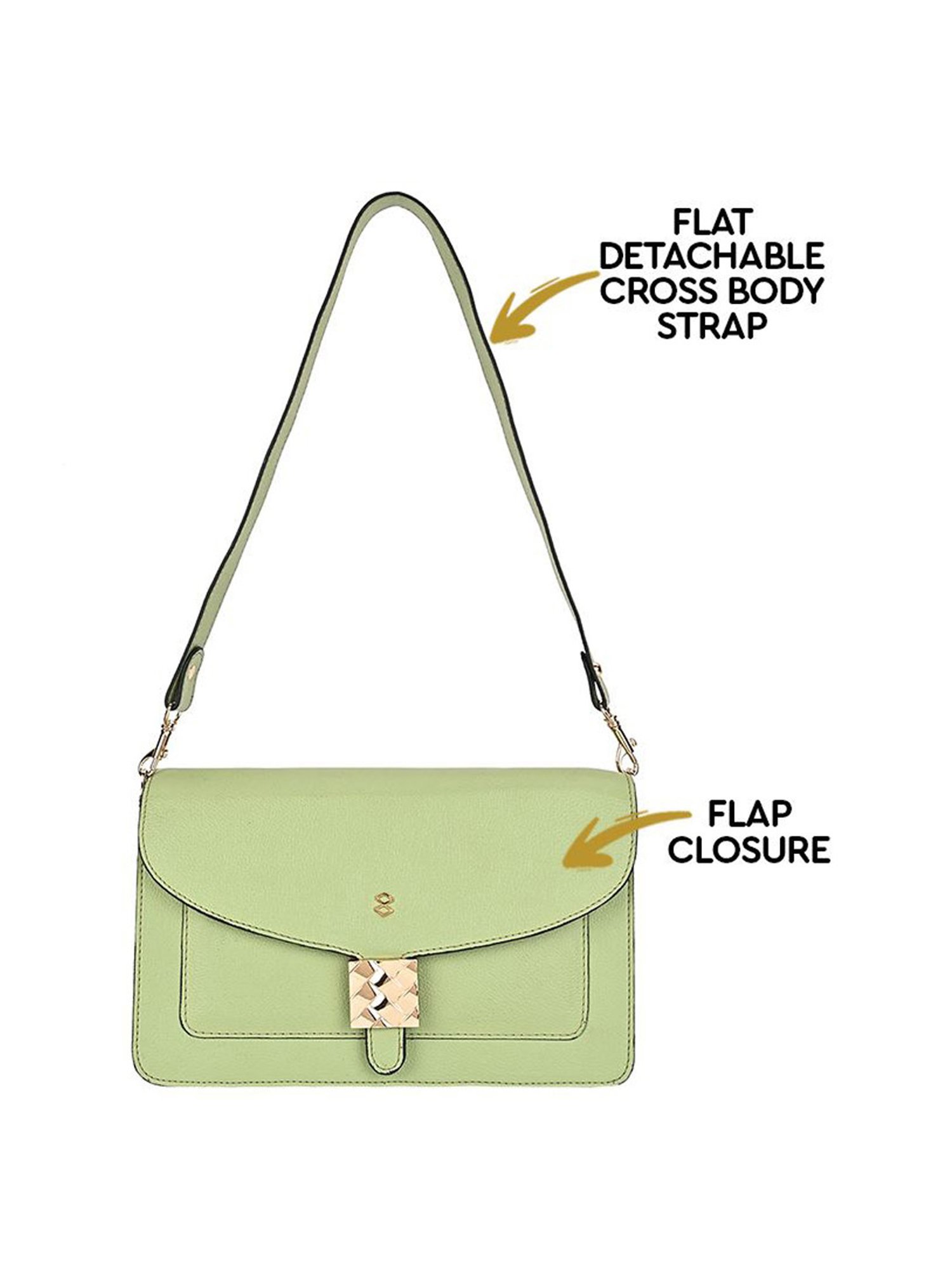 Horra Green Solid Shoulder Handbag