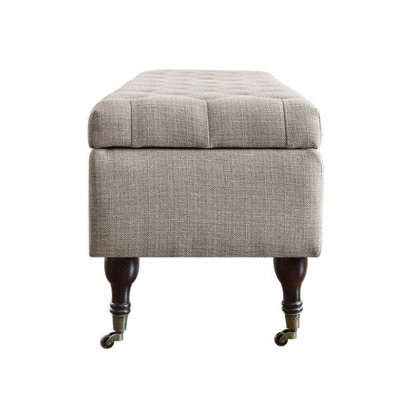 Collette Tufted Storage Bench Linen - Adore Decor