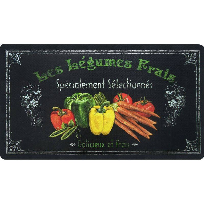Home Dynamix 19" x 35" Les Legumes Kitchen Mat Black/Green