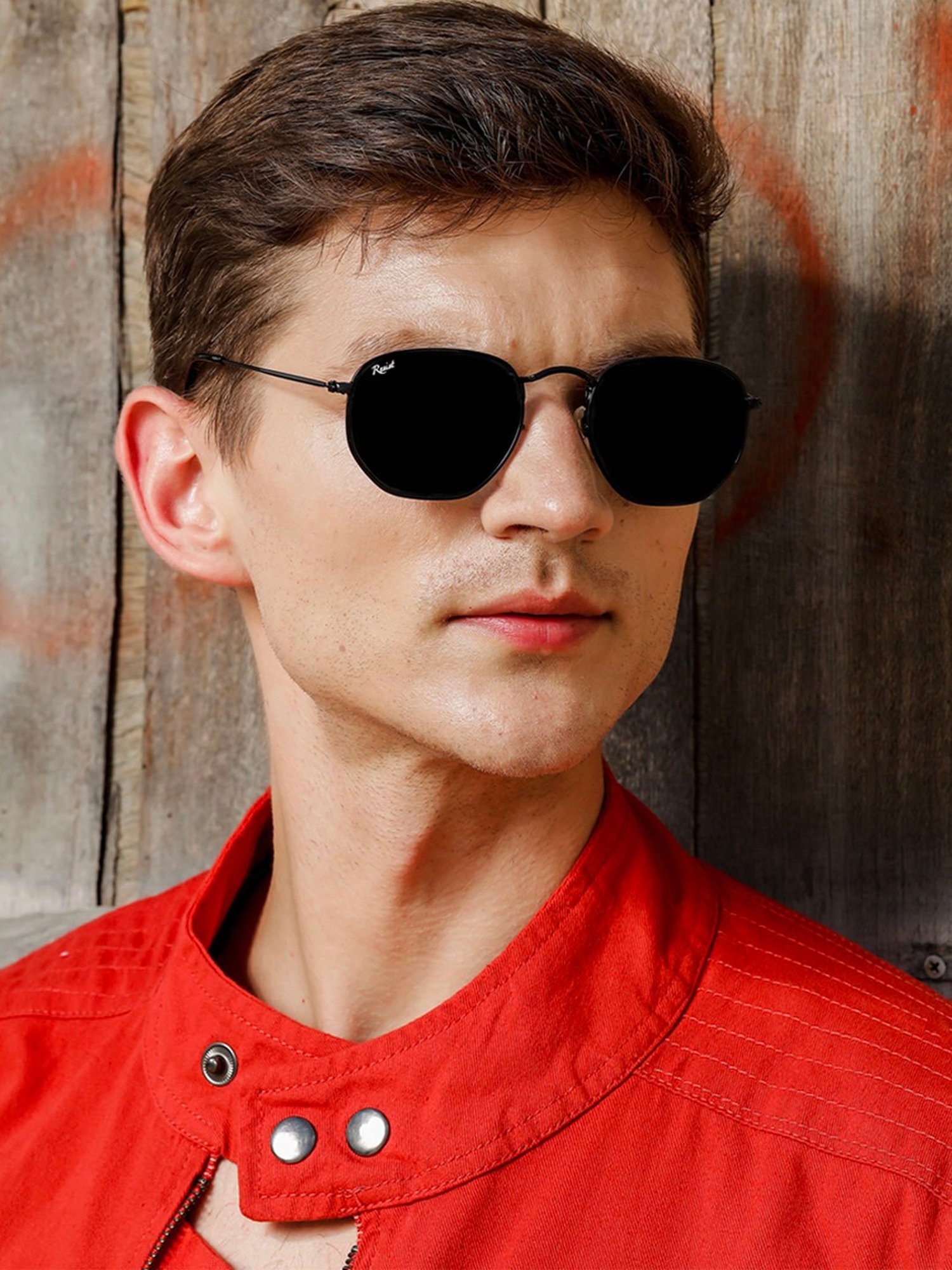 Resist Eyewear Black Hexagon UV Protection Unisex Sunglasses