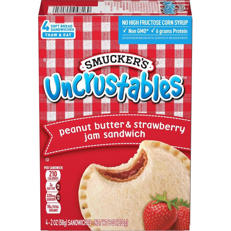 Smucker's Uncrustables Frozen Peanut Butter & Strawberry Jam Sandwich - 8oz/4ct