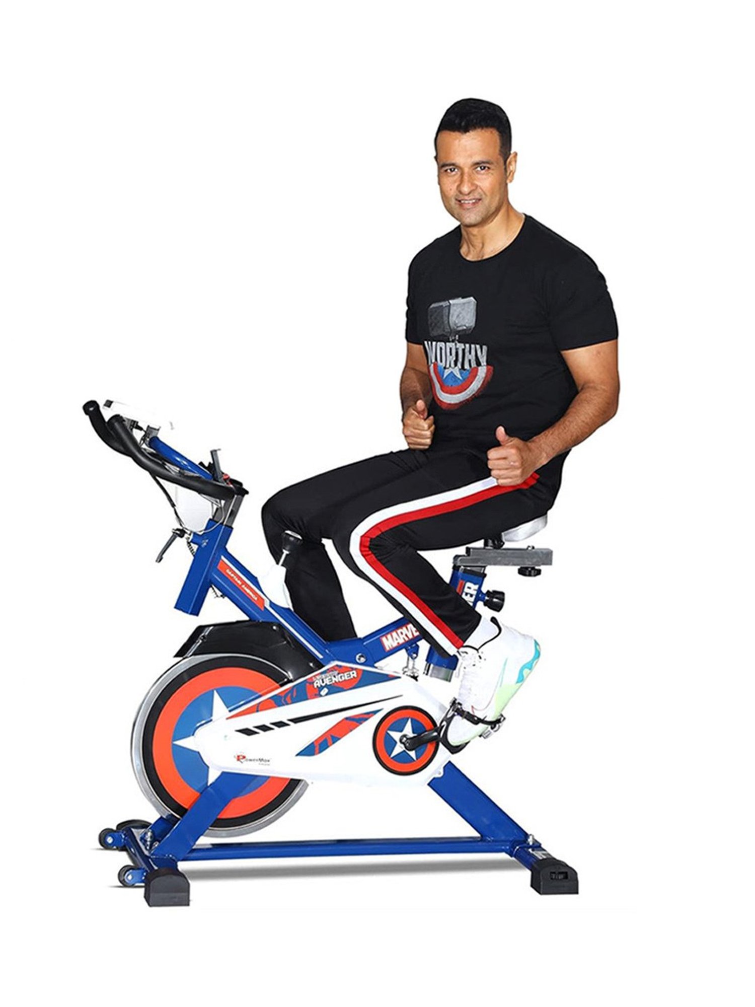 PowerMax Fitness MB-165 Spin Bike (Blue)