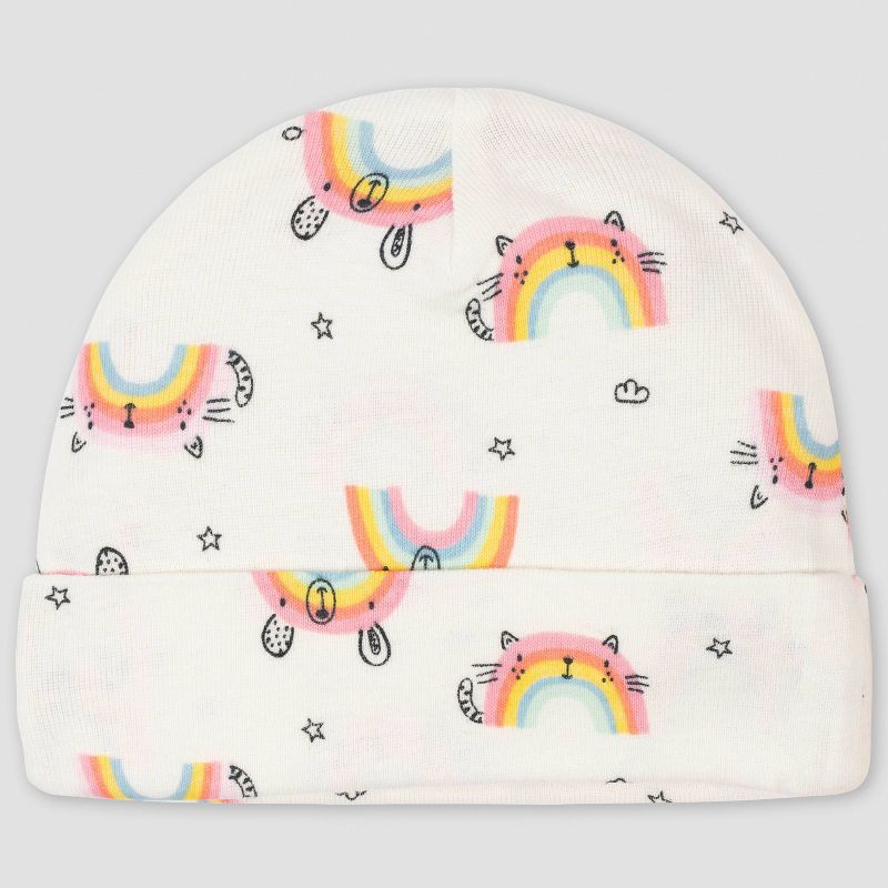 Gerber Baby Girls' 5pk Rainbow Caps - Green