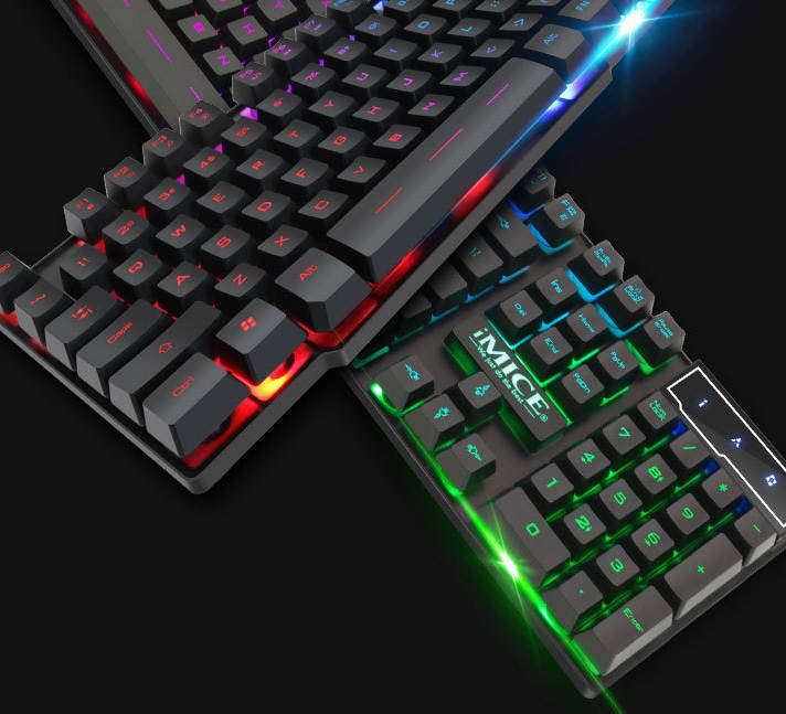 Gaming Keyboard and Mouse Imitation Mechanical Keyboard with backlight Gamer Keyboard 7 Buttons 2400dpi Silent Mouse for PC Laptop