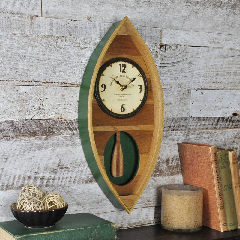 Wood Canoe Pendulum Clock - FirsTime