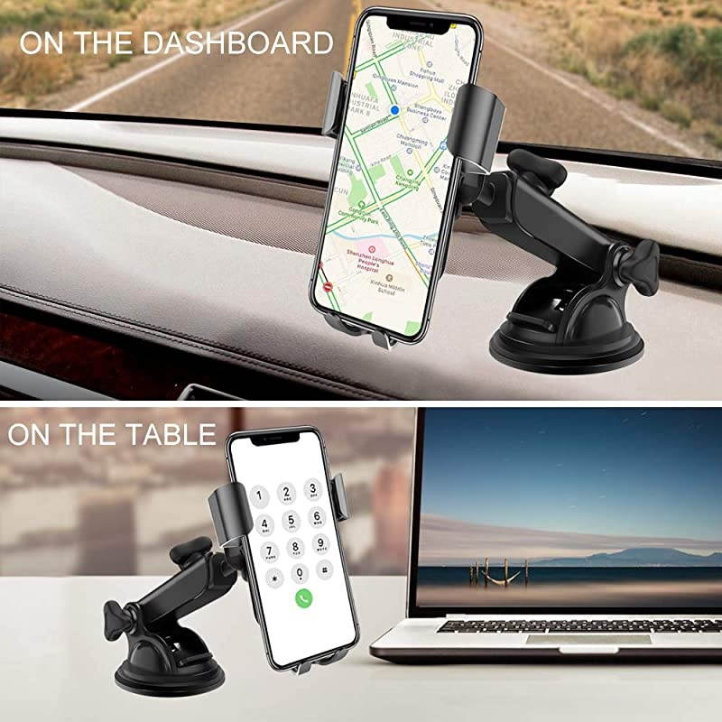 Wireless Charger Car Phone Mount, Qi Wireless Car Charger, Wireless Charger Phone Holder Dashboard Windshield for iPhone, Samsung, Moto, Huawei, Nokia, LG, Smartphones